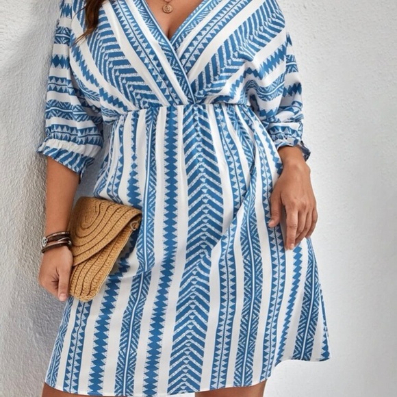 4X Blue and White Summer Dress - Greek style - Picture 1 of 6